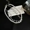 Nuevo Collar de Cadena Exquisita de Perlas y Pedrería de Lujo de Nicho con un Toque de Alta Gama, Cadena para Clavícula Elegante y con Estilo