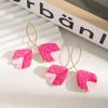 Color de primavera tejido tendencia textura línea sensación hojas aretes temperamento exagerado europeo y americano cara pequeña aretes