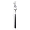 Acero Inoxidable 304 Vajilla para Comida Occidental Portuguesa Vajilla con Textura de Madera Japonesa Cuchillo, Tenedor y Cuchara con Mango de Imitación Madera Juego de Vajilla