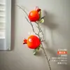 Nuevos Adornos de Caqui Artificiales de 2 Cabezas, Adornos de Caqui de 3 Cabezas, Todo Va Bien, Adornos de Fruta de la Fortuna, Flores Artificiales, Ramas de Caqui