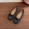 Zapatos Mary Jane con lazo de lunares estilo girly para mujer 2026 otoño nuevo estilo fondo plano boca poco profunda suela blanda zapatos de vestir versátiles
