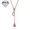 Collar de Diamantes Flu Caliente de Venta en Vivo para Mujer Cadena para Clavícula con Borla y Calabaza Diseño de Nicho Elegante Accesorios de Moda Nacional