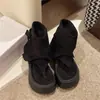 Sandalias de Plataforma con Punta Abierta para Mujeres Bajitas, Botas Vaqueras Retro Occidentales, Botines de Punta Abierta Nuevos de Verano 2026 para Mujer