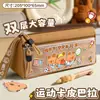Estuche Triangular de Gran Capacidad, Caja de Papelería Capibara, Bolsa de Almacenamiento de Papelería con Tema de Dibujos Animados para Estudiantes de Primaria y Secundaria