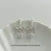 Brincos de Tarraxa Elegantes e Modernos com Laço, Pérola e Zircônia Toque de Luxo Design de Nicho Toque de Luxo Brinco Exquisito Feminino