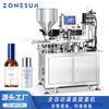 ZONESUN máquina llenadora y taponadora para crema de loción y esmalte de uñas, llenado por pistón, taponado servo, máquina todo en uno multiestación