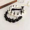 Diadema retro de lunares tejida con dientes estilo coreano para mujer, organizador de cabello antideslizante, accesorio de moda para el cabello