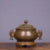 Horno de Aromaterapia de Latón para Piscis con Base y Tapa para Hogar Interior Zen Binaural Sándalo Madera de Agarwood Incienso Adorno de Incienso