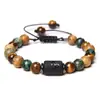 Pulsera de las Doce Constelaciones 8mm Ojo de Tigre Piedra con Imagen Pulsera Hecha a Mano Piedra Natural con Cuentas Pulsera de Constelación con Tarjeta
