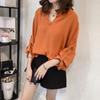 Camisa de Manga Murciélago Holgada Talla Grande Estilo Coreano Nueva para Primavera y Otoño Top de Manga Larga para Mujer Camisa Casual Simple Versátil