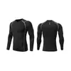 Body de Base de Alta Elasticidade para Uso Externo Masculino Corrida Esportes Ciclismo Secagem Rápida Respirável Estampado Manga Longa Camiseta Top de Treino