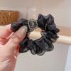 Acessórios de cabelo de rede de strass requintados coreanos, elástico de cabelo de cólon grande, corda de cabelo de bola de temperamento, corda de cabelo para rabo de cavalo, atacado