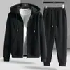 Conjunto de roupas esportivas masculinas para outono e inverno, novo estilo, moderno e folgado, com capuz, fino e leve, adequado para adolescentes, roupas masculinas para vendas transfronteiriças