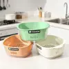 Nueva Cesta Drenante de Doble Capa para Cocina del Hogar, Cesta para Lavar Verduras, Cesta para Frutas, Juego Drenante Transparente de Doble Capa para Lavar Verduras de Mascotas con Colador