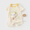 Ropa para Bebés y Niños Anyang, Nueva Ropa de Verano Elástica de Manga Corta para Aire Acondicionado, Mameluco para Bebé, Traje Delgado para Gatear