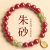 Pulsera Original de Cinabrio Puro Arena Púrpura Dorada Auténtica Arena Roja Imperial Pulsera de Buena Suerte Auténtica Lote Suelto para Mujer