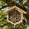 Casa Hexagonal de Madera Maciza para Insectos Casa para Mariposas Casa para Abejas Alimentador de Insectos Casa de Cría Colgante para Jardín