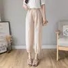 Pantalones bombachos de algodón y lino para mujer, verano, holgados, cintura alta, drapeados, de lino, hasta el tobillo, casuales, finos, tipo rábano, pantalones harén