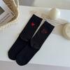 Calcetines Grises para Mujer, Primavera y Otoño, Algodón Puro, Calcetines sin Costuras de Media Pantorrilla, Estilo Ballet Carta Corazón, Calcetines Holgados Estilo Japonés