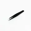Pinza para cejas acero inoxidable herramientas de belleza negra plana antideslizante oblicua pinza para cejas pinza para cejas pinzas fabricantes venta al por mayor
