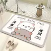Alfombrilla de Piso de Barro de Diatomeas de Dibujos Animados, Alfombrilla Absorbente para Piso de Baño, Felpudo para Puerta de Inodoro, Felpudo Antideslizante para Baño, Alfombrilla de Pie de Secado Rápido