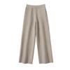 Pantalones de Lana para Mujer Otoño/Invierno 2025, Ropa Exterior de Forro Polar, Pantalones de Punto de Cachemir de Pierna Recta y Pierna Ancha, Pantalones Fluidos Largos hasta el Suelo para Mujeres Menudas con Bolsillos