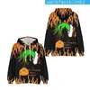 Suministro de sudadera con capucha casual con estampado digital 3D de Halloween transfronterizo