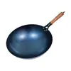 Wok de Hierro Forjado Antiguo para Uso Doméstico, Olla de Cocina sin Recubrimiento para Estufa de Gas de Llama Abierta, 32 cm, Pre-sazonado