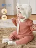 Mameleco para bebé con terciopelo de mousse de ácido hialurónico, estilo otoño e invierno, mameluco sin costuras para recién nacidos, prenda base para gatear para bebé