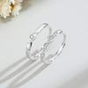 Anillo de pareja Mobius de plata esterlina 925, anillo de circonita a juego para hombre y mujer.