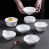 A8 banquete de estado tigela pequena branca de melamina loja de fast food comercial tigela de sopa de plástico refeitório restaurante tigela de mingau de arroz tigela para temperos de hot pot
