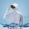 Transpirable Seda de Hielo Anti-UV 2026 Nuevo Verano Hombres Delgado Conjunto de Pesca Chaqueta con Capucha Ropa de Protección Solar para Hombres