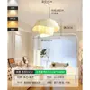 Lámpara de Dormitorio Vintage Color Crema Estilo Francés, Modelo Nuevo 2026 para Dormitorio Principal Lámpara de Habitación de Tela, Candelabro de Moda para Sala de Estar
