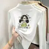 Blusa Base de Manga Longa de Veludo Zhongda Tongde para Meninas, Nova Coleção Outono/Inverno 2026, Blusa com Gola Meia-Alta Forrada com Fleece