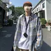 Camisa de Manga Larga a Cuadros para Hombre en Primavera y Otoño, Camisa Casual para Hombres y Mujeres, Diseño de Pareja, Chaqueta Holgada y Versátil para Hombre