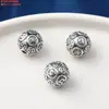 Accesorios de Plata de Ley 999 Plata Pura Moneda Flor Pequeña Marca Fantasma de la Montaña Cuentas Dzi Accesorios Retro Viejo Plata Dura Material DIY