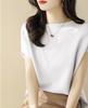 Camiseta Delgada Holgada sin Mangas Descubierta para Mujer 2026 Verano Nuevo Estilo de un Hombro Tejido de Seda de Hielo Manga Corta Superior para Mujer