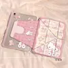 Funda rosa de rejilla KT para gafas, gato, para tableta iPad 11/10ª generación con ranura para lápiz, mini6, soporte giratorio lindo