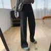 Versiones Cortas y Largas Dobles~Jeans Rectos Adelgazantes de Tiro Alto para Mujer, Nuevo Estilo de Otoño, Holgados, Caídos, Pantalones de Pierna Ancha H100502