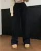 Moletom Feminino de Exportação Europeia e Americana Novo Outono e Inverno Cor Lisa Moda Plush Calça Casual Solta Confortável Calça de Plush Quente para Mulheres