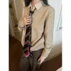 Suéter de Otoño e Invierno para Hombre con Cuello de Camisa Falso de Dos Piezas, Top de Capa Interior Cleanfit, Chaqueta de Punto de Alto Nivel Estilo Old Money