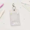 Portatarjetas de doble cara original con tema de ángeles y lunares, con múltiples ranuras para tarjetas, clip para tarjetas para fotos de fans, colgante portatarjetas de 3 pulgadas