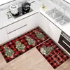 Tapetes de Cocina Navideños Transfronterizos, Tiras para Pasillo del Hogar, Tapetes de Piso de Dos Piezas Resistentes a Manchas y de Fácil Cuidado, Tapetes para Piso de Entrada