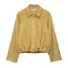 Cross2026 Otoño Nuevo Bomber Retro Americano de Gamuza con Solapa y Cremallera Abrigo para Mujer