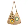 Bolso tejido floral nuevo, simple y texturizado, bolso de hombro para mujer, bolso cruzado, casual, dulce, bolso versátil para debajo del brazo