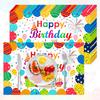 Ca069 Manteles de Cumpleaños Coloridos Fiesta de Cumpleaños Venta Caliente Bebé Decoración de Pastel de Cumpleaños Colorido Manteles Desechables