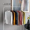 Camiseta de Manga Longa com Gola Alta Meia-Gola, Amiga da Pele, Cor Nude, Tendência Japonesa e Coreana, Nove Cores, Top de Seda Leite para Mulheres
