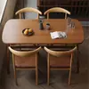 Mesa y Sillas de Comedor de Nogal para Uso Doméstico, Mesa de Comedor para Apartamento Pequeño, Rectangular, Juego para Casa de Alquiler, Moderno, Sencillo, Lujo Ligero