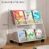 Estantería para Niños Estante para Libros Ilustrados de Bebé Estante de Almacenamiento Simple de Piso Estante de Almacenamiento Móvil para el Hogar Estantería Pequeña Simple con Ruedas