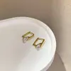 Pendientes de un solo diamante de diseño nicho estilo coreano, pendientes de clip cuadrado de moda y versátiles, pendientes elegantes simples y con estilo